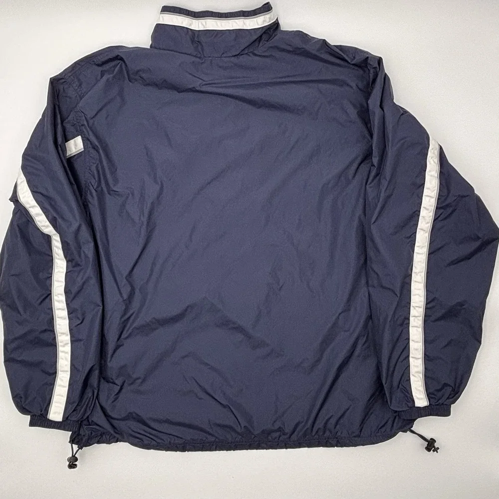 Adidas Windbreaker Jacket Mens XL Navy Blue White Striped Vintage Full Zip Vtg